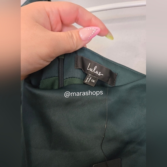 LULUS Eternal Heart Emerald Green Satin Long Sleeve Maxi Dress - Picture 6 of 7